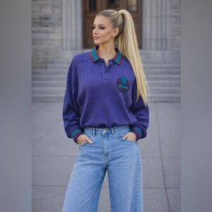 Ellesse Cable Knit Purple Collared Sweater Logo Patch
Unisex L-XXL